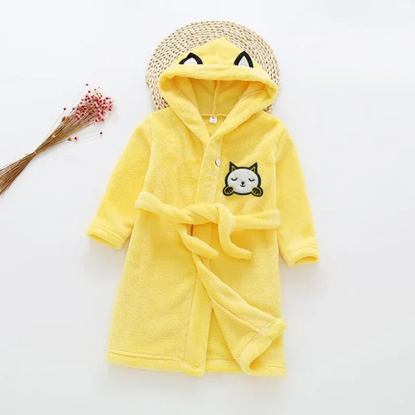 Accappatoio del fumetto per i bambini Flanella Manica lunga con cappuccio Abbigliamento per bambini Ragazzi Robe Primavera Autunno Inverno Accappatoio per bambini 2-12 anni 6