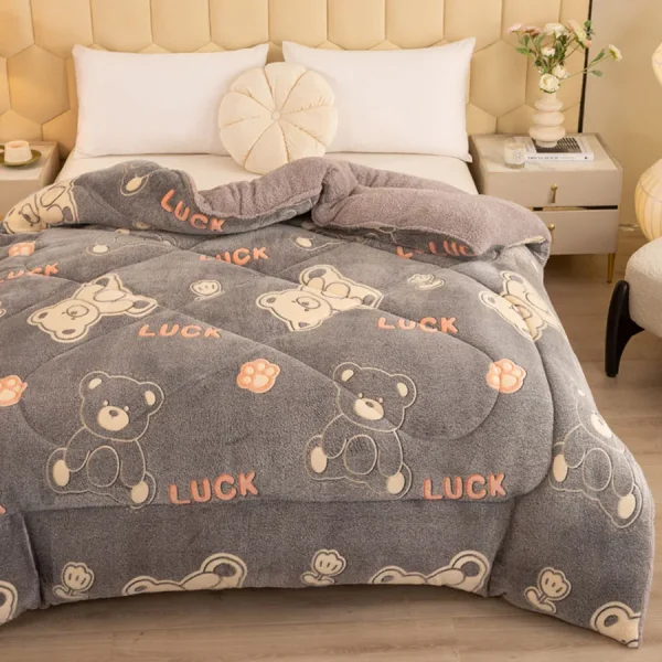 Biancheria da letto invernale Coperta trapuntata spessa Trapunta calda in pile di flanella ispessita per le notti fredde Set piumini da letto Trapunte le coperte 2