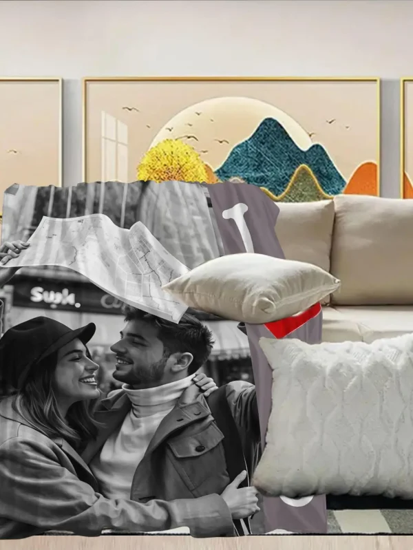 1 pezzo di coperta di flanella personalizzata con foto: regalo ideale per Natale, Halloween, compleanno e anniversario, morbida, calda, scozzese e delicata sulla pelle, adatta per divano letto, auto, campeggio, ufficio, decorazione domestica 6