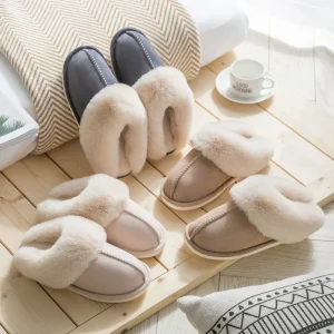 Pantofole in cotone velluto per la casa autunnale e invernale, casa calda per coppia, pantofole antiscivolo per interni con suola spessa per uomo e donna 1