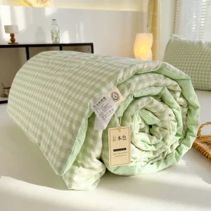 Trapunta estiva scozzese verde Trapunte estive fronte-retro di alta qualità Trapunta letto matrimoniale Semplice trapunta di lusso Biancheria da letto sottile 1