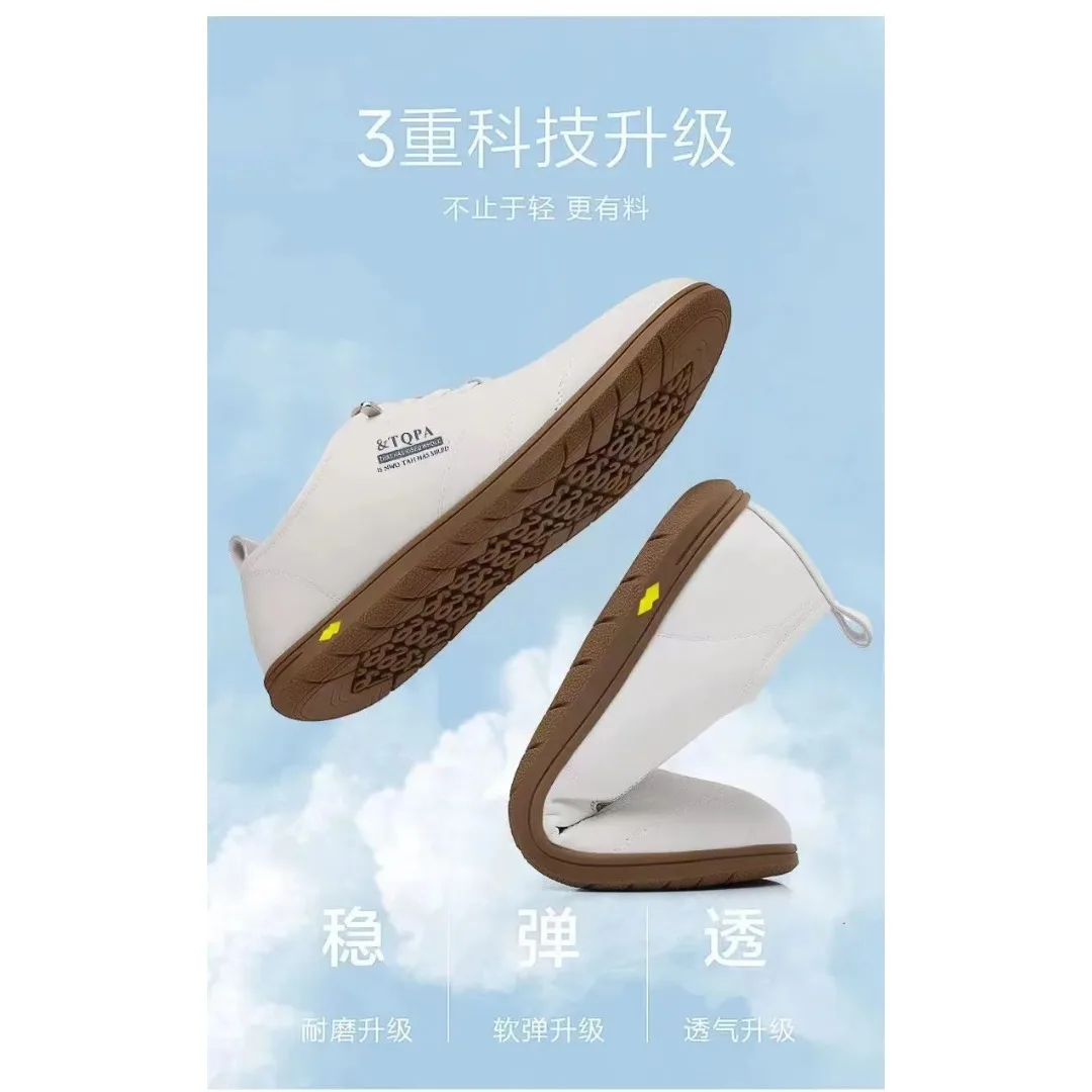 2025 scarpe casual in pelle da uomo nuove in morbida pelle traspirante suola morbida tendenza versatile scarpe bianche scarpe da uomo 5