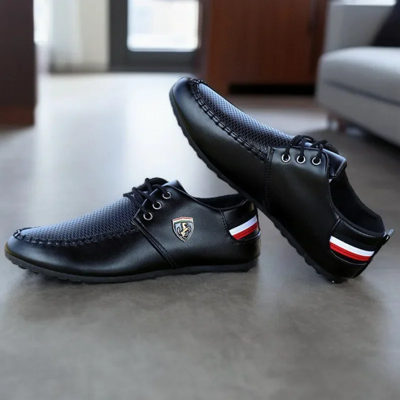 Mocassini da uomo firmati Moda comode scarpe vulcanizzate piatte Outdoor Uomo traspirante Casual Scarpe in pelle con suola morbida Zapatos 4