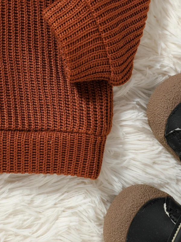 2024 nuovi neonati autunno/inverno maglione solido a maniche lunghe per abbigliamento causale quotidiano 3M-3Y 5