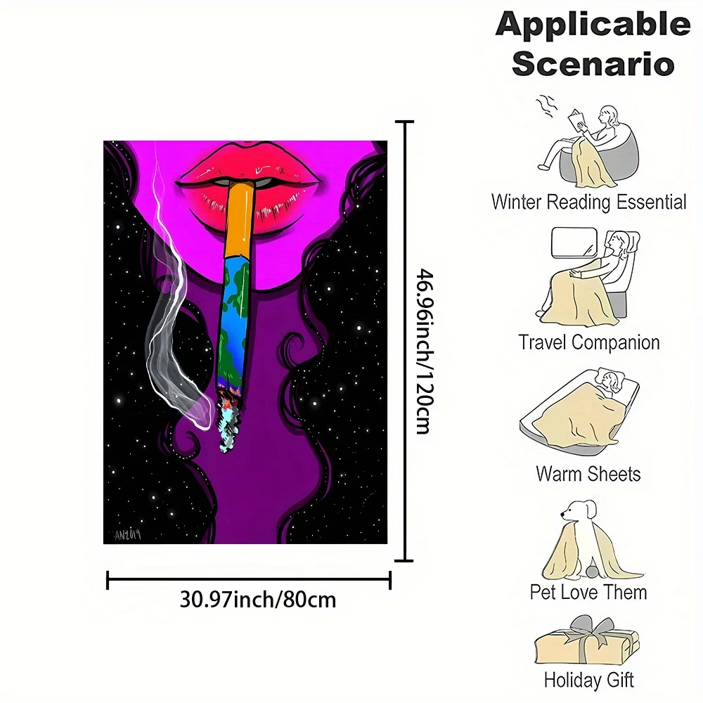 Coperta in flanella stampata d'arte moderna chic - Morbida, reversibile e lavabile in lavatrice per tutte le stagioni - Regalo perfetto per la casa 3