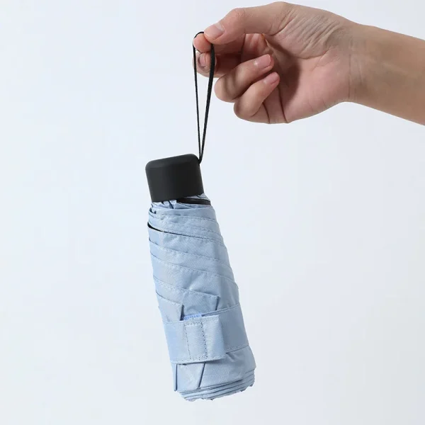 Ombrello pieghevole antivento piccolo da donna ultraleggero Mini Pocket Ombrello da viaggio compatto da pioggia Ombrello per protezione solare Ombrello da esterno 4
