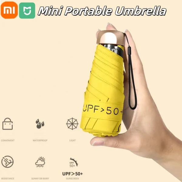 Xiaomi Outdoor Mini Sun Umbrella UV Protection Ultralight Folding Five-fold Umbrella Sunshade Capsule Umbrella UPF50+ 우산 1