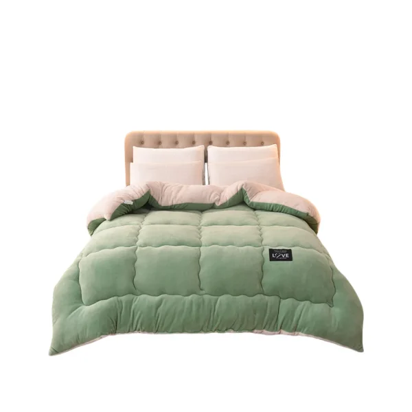 Trapunta invernale in velluto double face addensata calda biancheria da letto in cashmere di agnello artificiale queen size coperta ponderata trapunta per letto matrimoniale 5