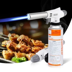 Accenditore esterno Torcia elettrica ad alta temperatura Accendino a carbone Bruciatore a gas per barbecue portatile Strumento di riscaldamento per cottura al barbecue 1