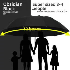 Il ombrellone super grande per 1-4 persone può essere utilizzato nei giorni soleggiati e piovosi per aumentare l'ombrellone pieghevole rinforzato 128 cm/130 cm 1
