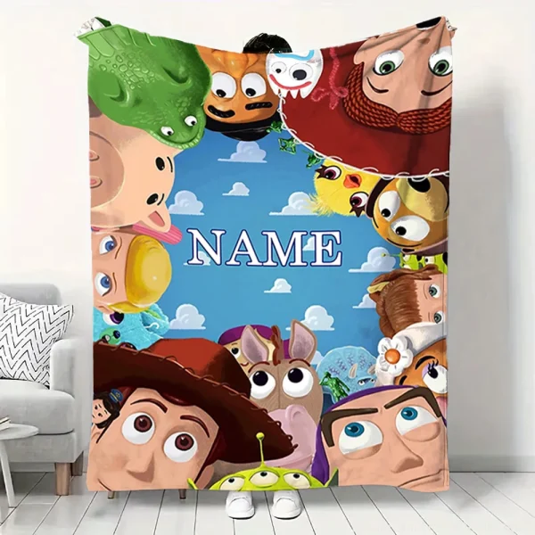 Nome personalizzato Coperta personalizzata 3D Toy Story Disney Cartoon Coperte morbide Coperta calda Coperta per letti Divano Casa Camera da letto 4