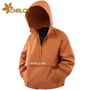 CHRLCK Giacca da trekking da uomo Giacca sportiva da pesca con cappuccio impermeabile da esterno Giacca da viaggio con coulisse regolabile Cappotto da alpinismo 1