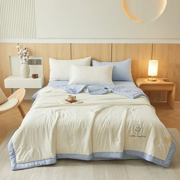 1 pezzo di comodo piumino estivo sottile lenzuolo delicato sulla pelle/letto matrimoniale/lenzuolo grande tinta unita leggero 2
