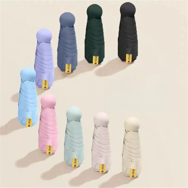 Ombrello da sole a 6 coste Mini ombrello portatile Protezione solare Capsula Ombrello Ombrellone con scatola Ombrello tascabile pieghevole UV 4
