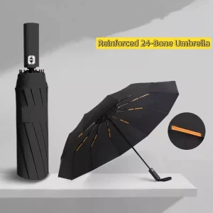 Ombrello da pioggia pieghevole automatico con colla nera da 1 pezzo, rinforzo e ispessimento per ombrellone di protezione dal sole e dalla pioggia 1