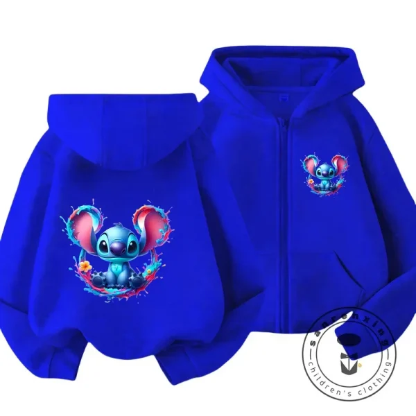 Abbigliamento per bambini Stitch Cartoon Felpa con cappuccio + pantaloni Ragazzi Ragazze Casual Felpe a maniche lunghe 2 13 anni Bambini Casual TOPS 3