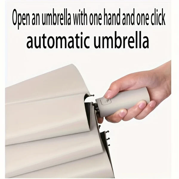 Ombrello completamente automatico con colla nera a 12 ossa con chiglia spessa e durevole Ombrello triplo Ombrello pieghevole resistente ai raggi UV 3
