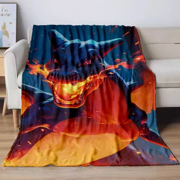 31 Stile Anime Pokémon Charizard Cartoon Coperta di flanella per divano Divano di casa Coperte per studenti Bambini Studente Pisolino Ragazza Regalo per bambini 6