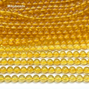 Commercio all'ingrosso naturale 4mm 6mm mare baltico oro ambra perline sparse rotonde lisce per realizzare gioielli accessori per braccialetti collana fai da te 1