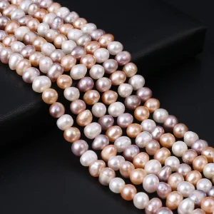 Perle di perle d'acqua dolce naturali Perline sciolte isolate a forma di patata tricolore per la creazione di gioielli Accessori per collane e braccialetti fai-da-te 1
