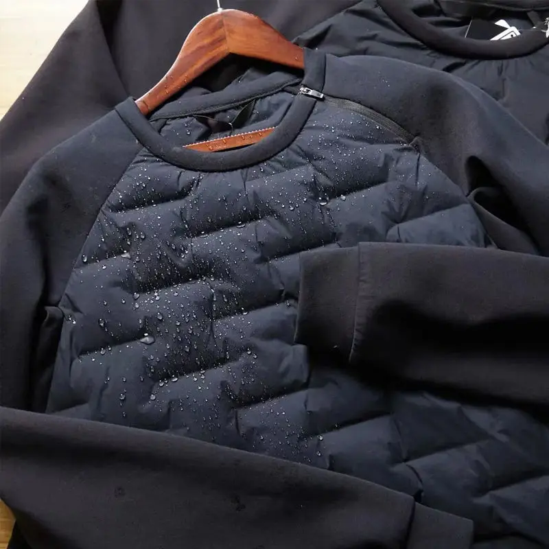 Felpa con cappuccio calda autunno e inverno Pullover con cerniera da uomo all'aperto Cool All Match Felpa con cappuccio patchwork Top a maniche lunghe 4