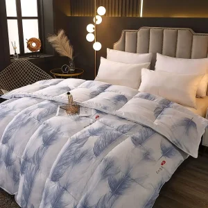 Elegante velluto di piume per la primavera e l'autunno Aria condizionata Stampata Dormitorio leggero Piumino singolo e doppio Trapunta calda 1