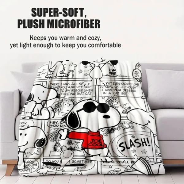 Cartoon Snoopy Dog Pattern Coperta calda e morbida Soffice divano per bambini per adulti Copriletto in peluche Studente Pisolino Coperte per divano letto 2