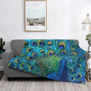 Peacock Vintage coperta regali piume colorate coperte in pile biancheria da letto divano decorazione copriletti morbidi e caldi 1