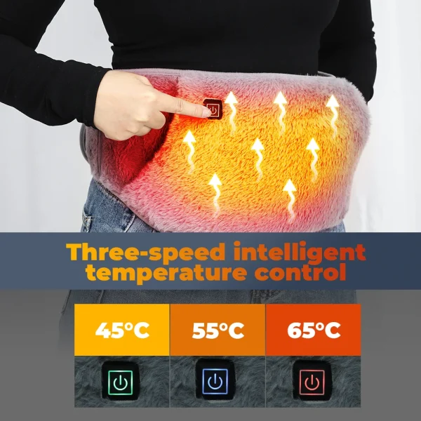 Cintura riscaldante per utero Tappetino riscaldante elettrico Ricarica USB Scaldamani Termico in grafene Vita 45/55/65 ℃   Ad alta temperatura mantiene il riscaldatore 4