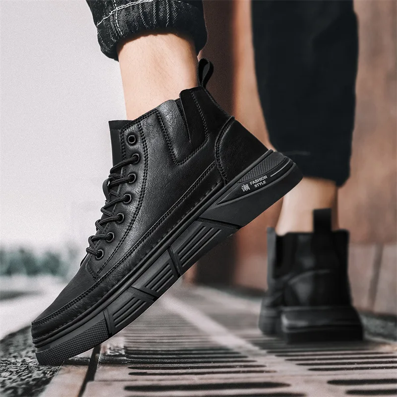 Scarpe da uomo leggere e impermeabili Stivali da uomo in pelle Gomma Offerte originali classiche Designer di calzature alla moda 2025 in promozione 3