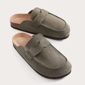 Smile PoP zoccoli in pelle scamosciata di sughero pantofole per donna uomo zoccoli scarpe classiche pantofole da esterno antiscivolo in sughero con muli di supporto per arco 1