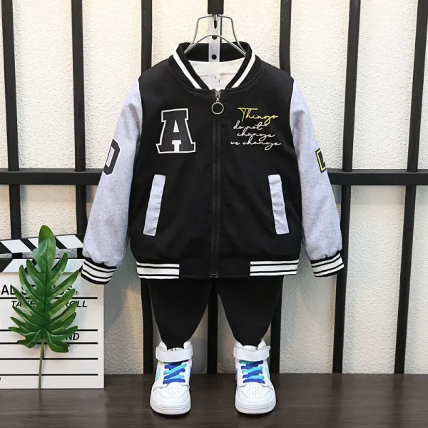 2-12 anni Abbigliamento per bambini 2025 Primavera Autunno Bambini Moda Cartoon Orso Modello Giacca a vento Cappotto Baby Boy Girl Abbigliamento Tuta sportiva 3