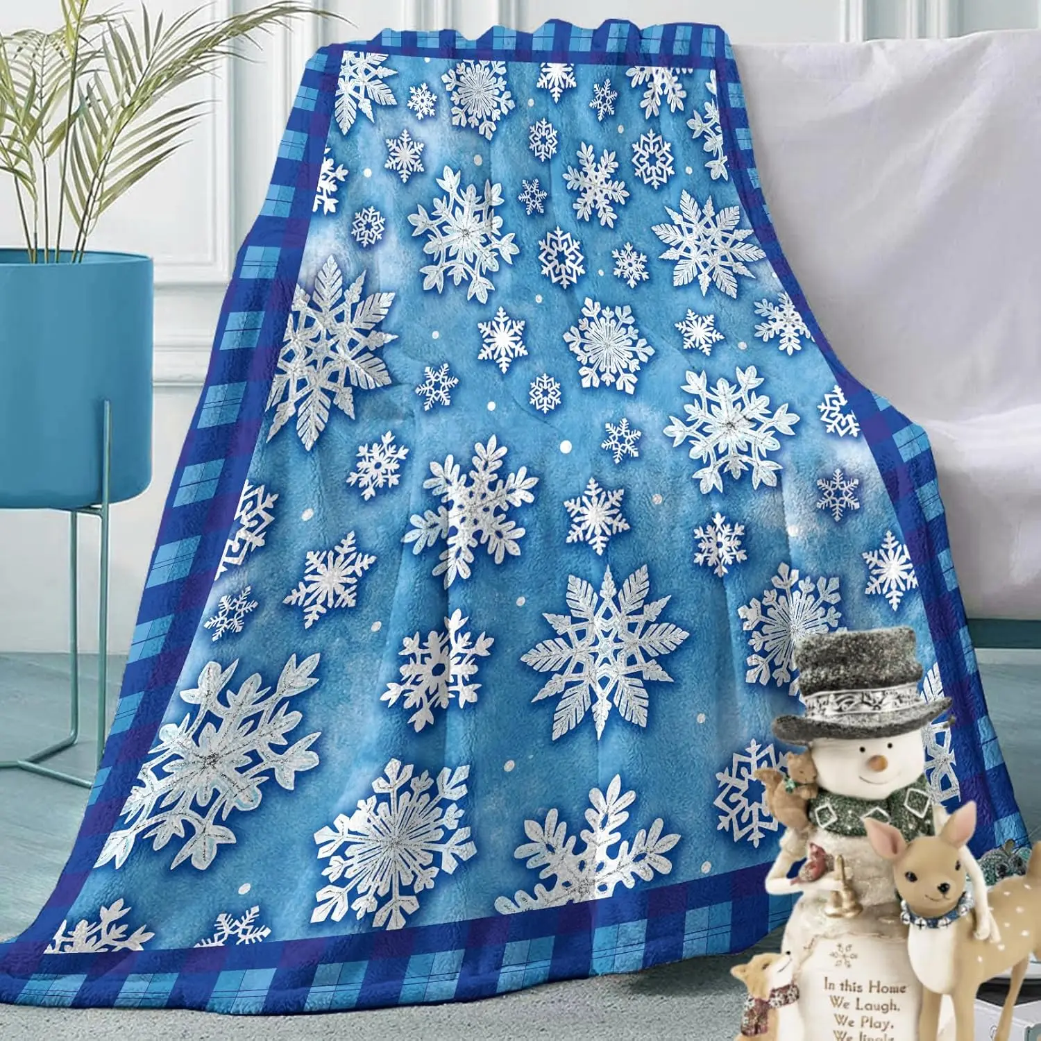 Coperta in flanella di film classici per le vacanze di Natale, coperta per albero di Natale in famiglia, regali per bambini, uomini, donne, auto verde invernale Holi 6