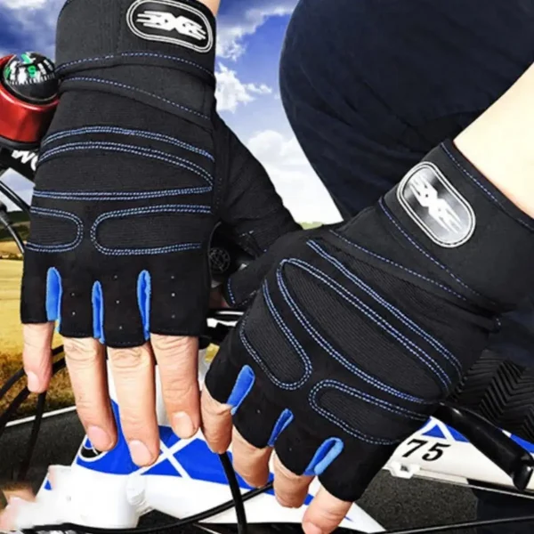 Guanti da palestra per uomo donna fitness sollevamento pesi guanti da polso body building allenamento sportivo esercizio guanto da ciclismo antiurto 5