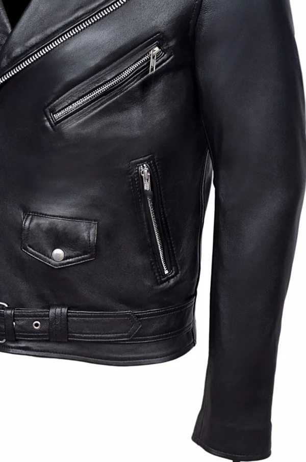 Giacca in pelle da uomo colletto sottile giacca in pelle Pu moda Moto cappotto causale cappotto in pelle da motociclista da uomo 5