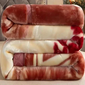 Coperta in pile di visone pesante e spesso King Size A & B Coperta da letto in morbida peluche stampata Coperta calda invernale Lenzuola floreali rosa 1