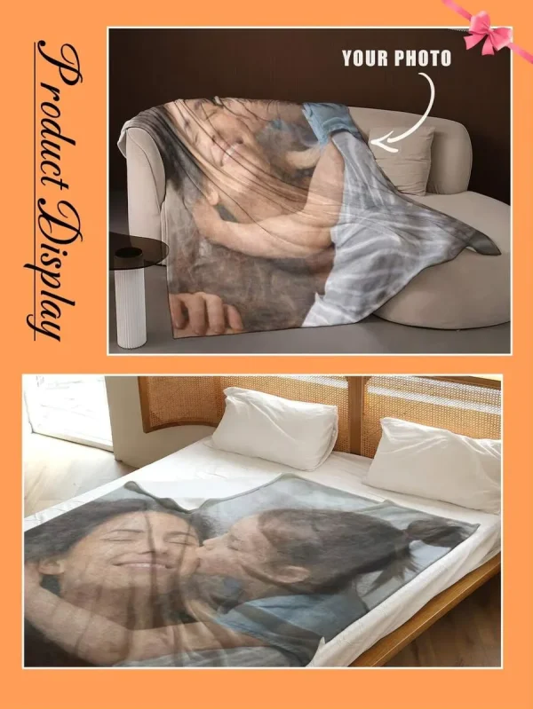 1 pezzo di coperta personalizzata con immagini di carica Coperta di flanella fai-da-te - Foto calde personalizzate, regalo perfetto per uomini e donne 4
