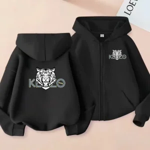 Felpa con cappuccio tigre carina alla moda per bambini Cappotto stile cerniera Felpa Ragazzi Ragazze 3-12 anni Regalo Top a maniche lunghe Abiti casual affascinanti 1