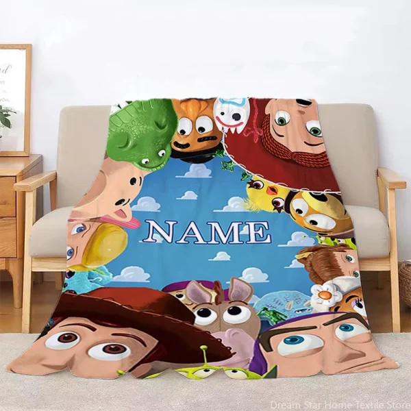Nome personalizzato Coperta personalizzata 3D Toy Story Disney Cartoon Coperte morbide Coperta calda Coperta per letti Divano Casa Camera da letto 2