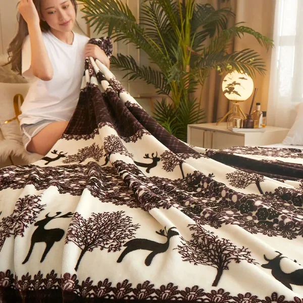 Coperta da tiro per divano coperta invernale King Size Home Warm Plaid Comforter copriletto lenzuolo 4