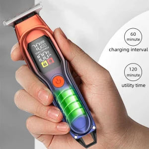 Parrucchiere elettrico in acciaio inossidabile con taglio a spinta, tipo di ricarica per capelli, artefatto a spinta elettrico, rasoio automatico, parrucchiere elettrico domestico 1