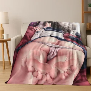 HD Beauty Sexy Girl Lace Lady Cartoon Anime Characte Art Coperta di flanella, accogliente coperta morbida per la copertura del divano del letto della camera da letto di casa 1