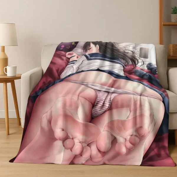 HD Beauty Sexy Girl Lace Lady Cartoon Anime Characte Art Coperta di flanella, accogliente coperta morbida per la copertura del divano del letto della camera da letto di casa 1