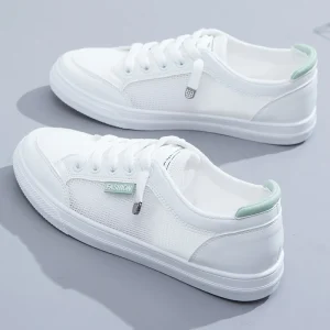 New Fashion Women Sneakers scarpe vulcanizzate primavera autunno Casual scarpe bianche appartamenti traspiranti scarpe in rete tinta unita giovane donna 1