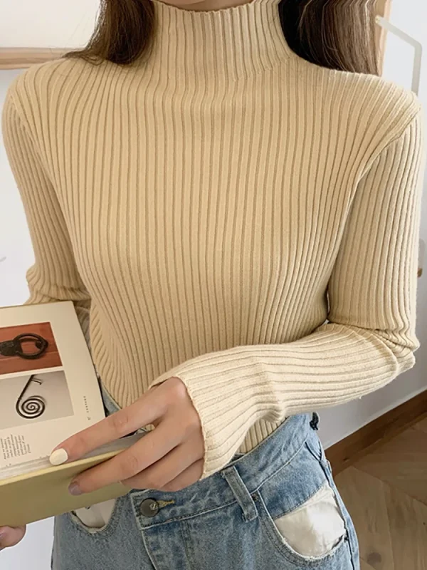AOSSVIAO 2025 chic Autunno inverno Maglione Pullover Donna Manica lunga dolcevita casual caldo maglione basic lavorato a maglia Maglioni top 2