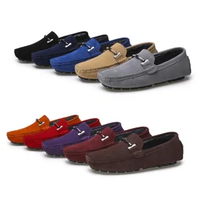 Mocassini scarpe da uomo scarpe Slip-On Casual mocassini da uomo pelliccia scarpe invernali calde per uomo mocassini vera pelle scamosciata di mucca piatto di lusso 1