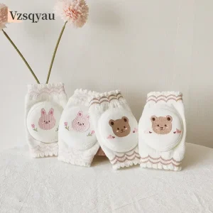 1 paio di ginocchiere per bambini in cotone simpatico cartone animato protezione per gattonare ginocchiere per bambini ginocchiere in rete per bambini scaldamuscoli sicuro antiscivolo 1