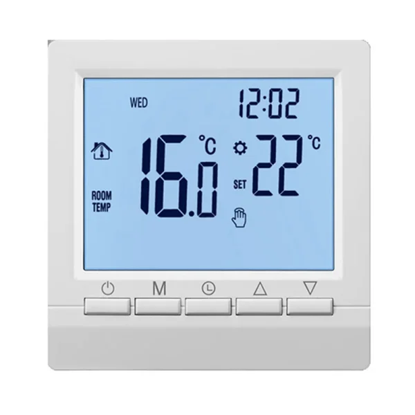 ABXH White Wall Mounted Heating Thermostat For Boilers Weekly Programmable Thermostat 2