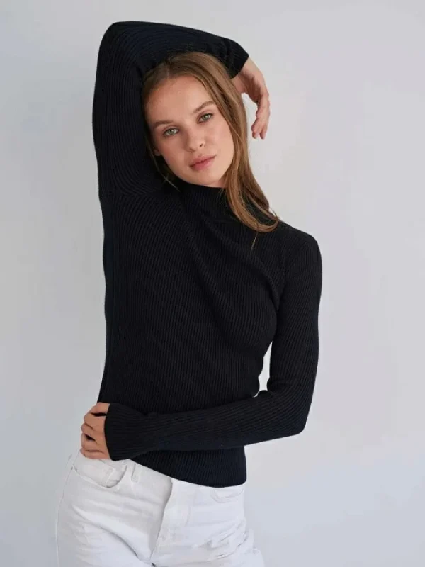 Blubelle Maglioni mezzo dolcevita da donna Autunno Inverno Slim Pullover lavorato a maglia Maglione morbido caldo 6