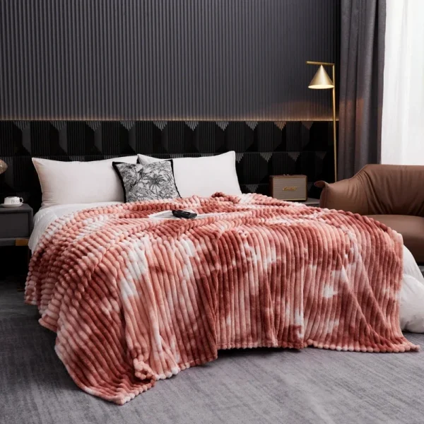 Coperta di alta qualità per letti Tintura per cravatte Manta calda Coperta singola/Queen/King in pile di flanella Thow Coperta per divano scozzese calda e spessa - immagine 6